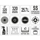 YATO GASTRO Topf mit Deckel 25,7 Liter 320 x 320 mm Edelstahl