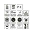 YATO GASTRO Topf mit Deckel 21 Liter 300 x 300 mm Edelstahl