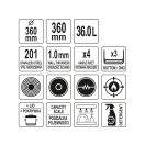 YATO GASTRO Topf mit Deckel 36 Liter 360 x 360 mm Edelstahl