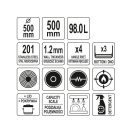 YATO GASTRO Topf mit Deckel 98 Liter 500 x 500 mm Edelstahl