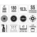 YATO GASTRO Mit Fußdeckel 18,3 Liter 360 x 180 mm Inox