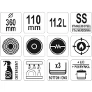 YATO GASTRO Mit Fußdeckel 11,2 Liter 360 x 110 mm Inox