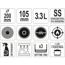 YATO GASTRO Mit Grifffußdeckel 3,3 Liter 200 mm Edelstahl