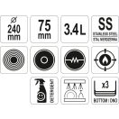 YATO GASTRO Pfanne 3,4 Liter 240 x 75 mm Edelstahl