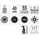 YATO GASTRO Pfanne 200 mm Edelstahl