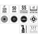 YATO GASTRO Pfanne 320 mm Edelstahl
