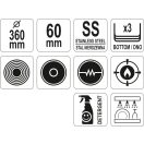 YATO GASTRO Pfanne 6,1 Liter 360 x 60 mm Inox