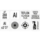 YATO GASTRO Bratpfanne mit Teflonbeschichtung, 280 mm Aluminium