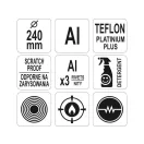 YATO GASTRO Bratpfanne mit Teflonbeschichtung Induktion 240 mm Aluminium