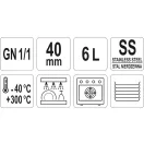 YATO GASTRO Inox-Einsatz 40 mm GN 1/1