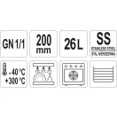 YATO GASTRO Inox-Einsatz 200 mm GN 1/1