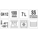 YATO GASTRO Inox-Einsatz 100 mm GN 1/2