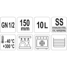 YATO GASTRO Inox-Einsatz 150 mm GN 1/2