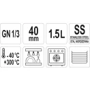 YATO GASTRO Inox-Einsatz 40 mm GN 1/3