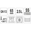 YATO GASTRO Inox-Einsatz 65 mm GN 1/3 2,5 l