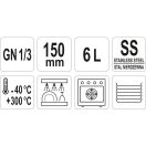 YATO GASTRO Inox-Einsatz 150 mm GN 1/3