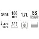 YATO GASTRO Inox-Einsatz 100 mm GN 1/6