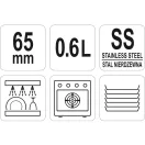 YATO GASTRO Inox-Einsatz 65 mm GN 1/9