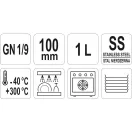 YATO GASTRO Inox-Einsatz 100 mm GN 1/9