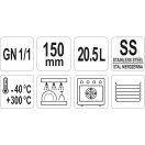 YATO GASTRO Inox-Einsatz 150 mm GN 1/1