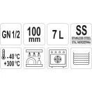 YATO GASTRO Inox-Einsatz 100 mm GN 1/2