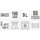 YATO GASTRO Inox-Einsatz 100 mm GN 1/2