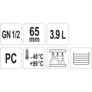 YATO GASTRO Kunststoffeinsatz 65 mm GN 1/2