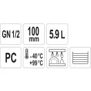 YATO GASTRO Kunststoffeinsatz 100 mm GN 1/2