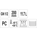 YATO GASTRO Kunststoffeinsatz 200 mm GN 1/2