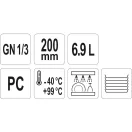 YATO GASTRO Kunststoffeinsatz 200 mm GN 1/3