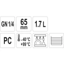 YATO GASTRO Kunststoffeinsatz 65 mm GN 1/4