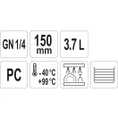 YATO GASTRO Kunststoffeinsatz 150 mm GN 1/4