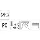 YATO GASTRO Kunststoff-Einsatzdeckel GN 1/3