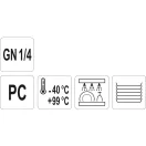 YATO GASTRO Kunststoff-Einsatzdeckel GN 1/4