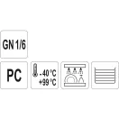 YATO GASTRO Kunststoff-Einsatzdeckel GN 1/6