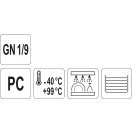 YATO GASTRO Kunststoff-Einsatzdeckel GN 1/9
