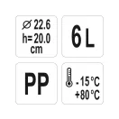 YATO GASTRO Kunststoffeimer 6 Liter