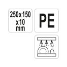 YATO GASTRO Schneidebrett 250 x 150 x 10 mm PE weiß