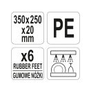 YATO GASTRO Schneidebrett 350 x 250 x 20 mm PE weiß