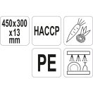 YATO GASTRO Schneidebrett 450 x 300 x 13 mm PE grün