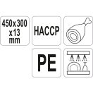 YATO GASTRO Schneidebrett 450 x 300 x 13 mm PE braun