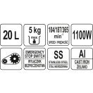 YATO GASTRO Schüsselmixer 20 Liter 1100 W