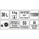 YATO GASTRO Schüsselmixer 30 Liter 1100 W