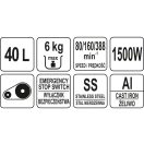 YATO GASTRO Schüsselmixer 40 Liter 1500 W