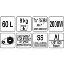 YATO GASTRO Schüsselmixer 60 Liter 2000 W 380 V