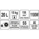 YATO GASTRO Kneter 20 Liter 1100 W