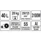 YATO GASTRO Knetmaschine 40 Liter 2 Geschwindigkeiten 3100 W 380 V