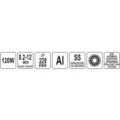 YATO GASTRO Fleischschneider 120 W 220 mm Alu