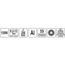 YATO GASTRO Fleischschneider 150 W 250 mm Alu