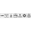 YATO GASTRO Fleischschneider 150 W 250 mm Alu